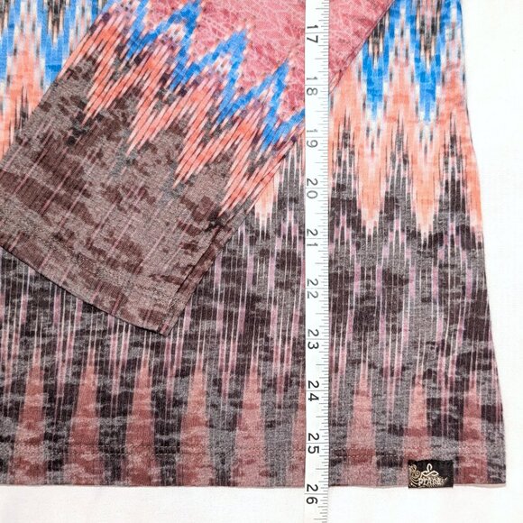 PrAna | Lottie Organic Cotton Boho Aztec Chevron Pink Long Sleeve T-Shirt | XL - Picture 11 of 11